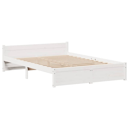 vidaXL Bed Frame without Mattress White 120x200 cm Solid Wood Pine 5