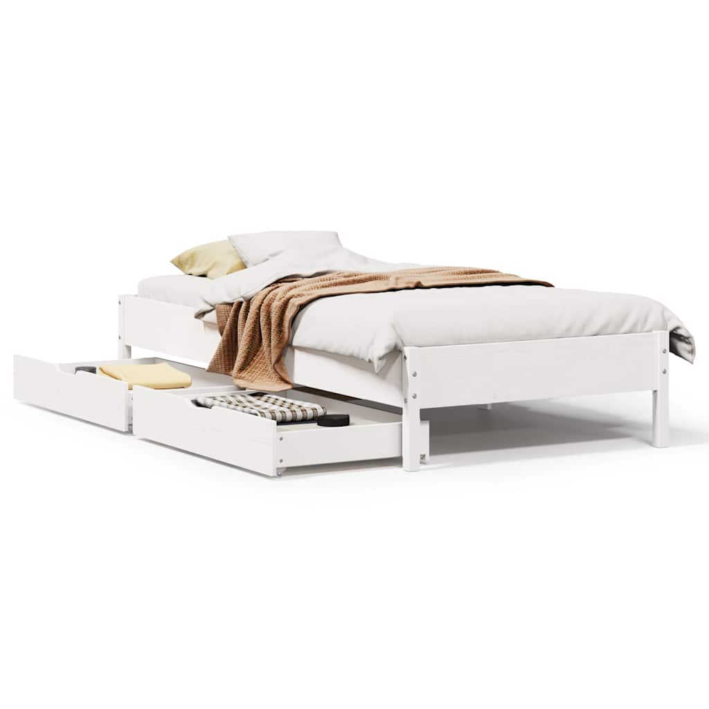 Bed Frame without Mattress Solid Wood Pine Length 190 cm 75 cm