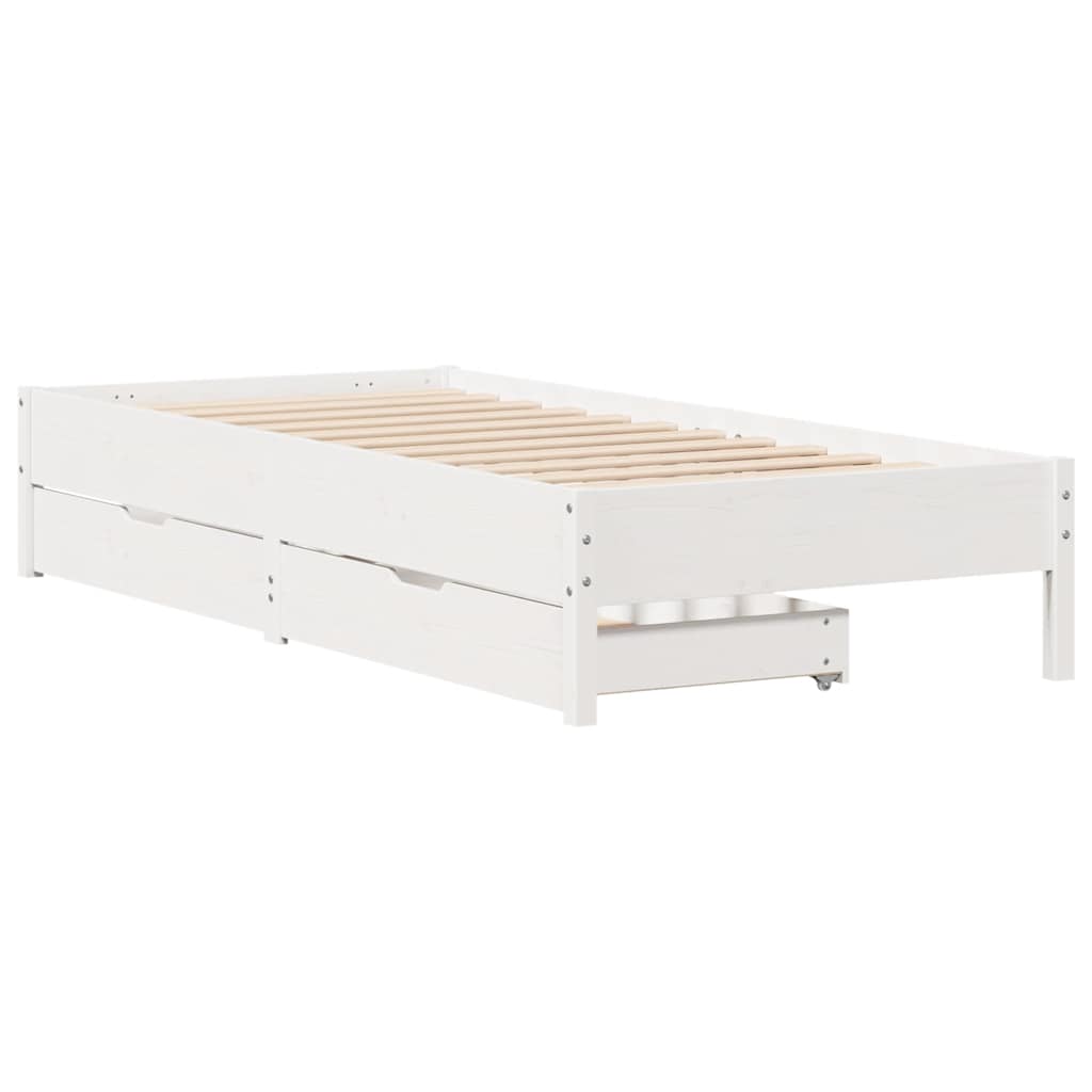 Bed Frame without Mattress Solid Wood Pine Length 190 cm 75 cm