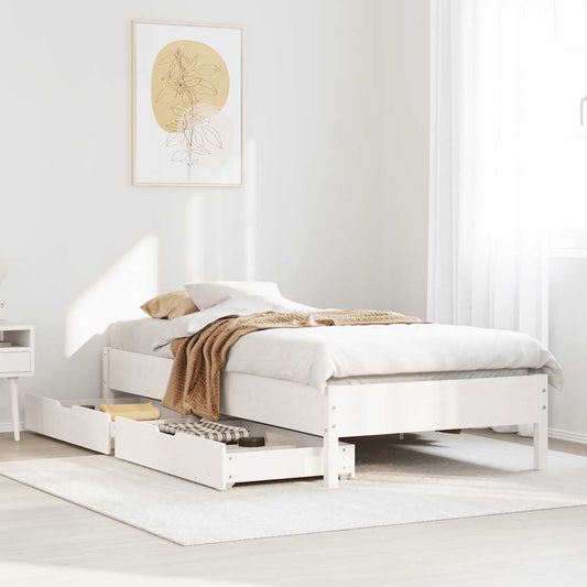 Bed Frame without Mattress Solid Wood Pine Length 190 cm 75 cm
