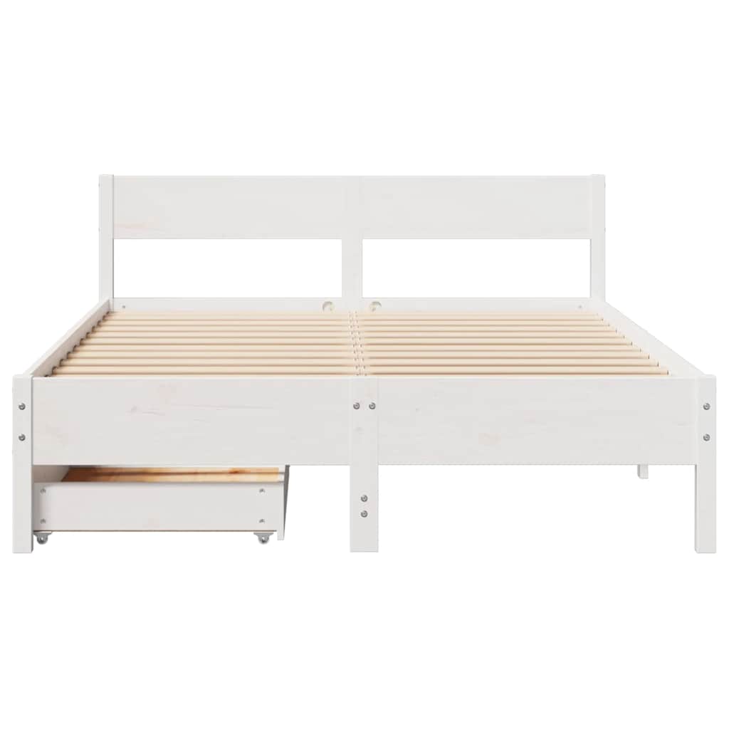 Bed Frame without Mattress Solid Wood Pine Length 190 cm 140 cm