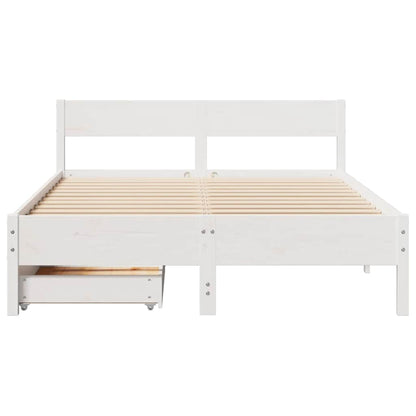 Bed Frame without Mattress Solid Wood Pine Length 190 cm 140 cm