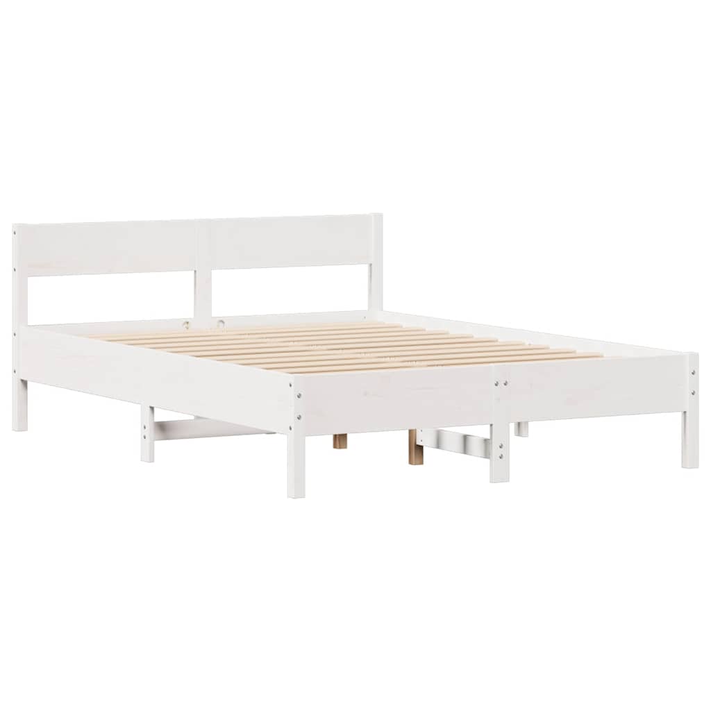 Bed Frame without Mattress Solid Wood Pine Length 190 cm 140 cm