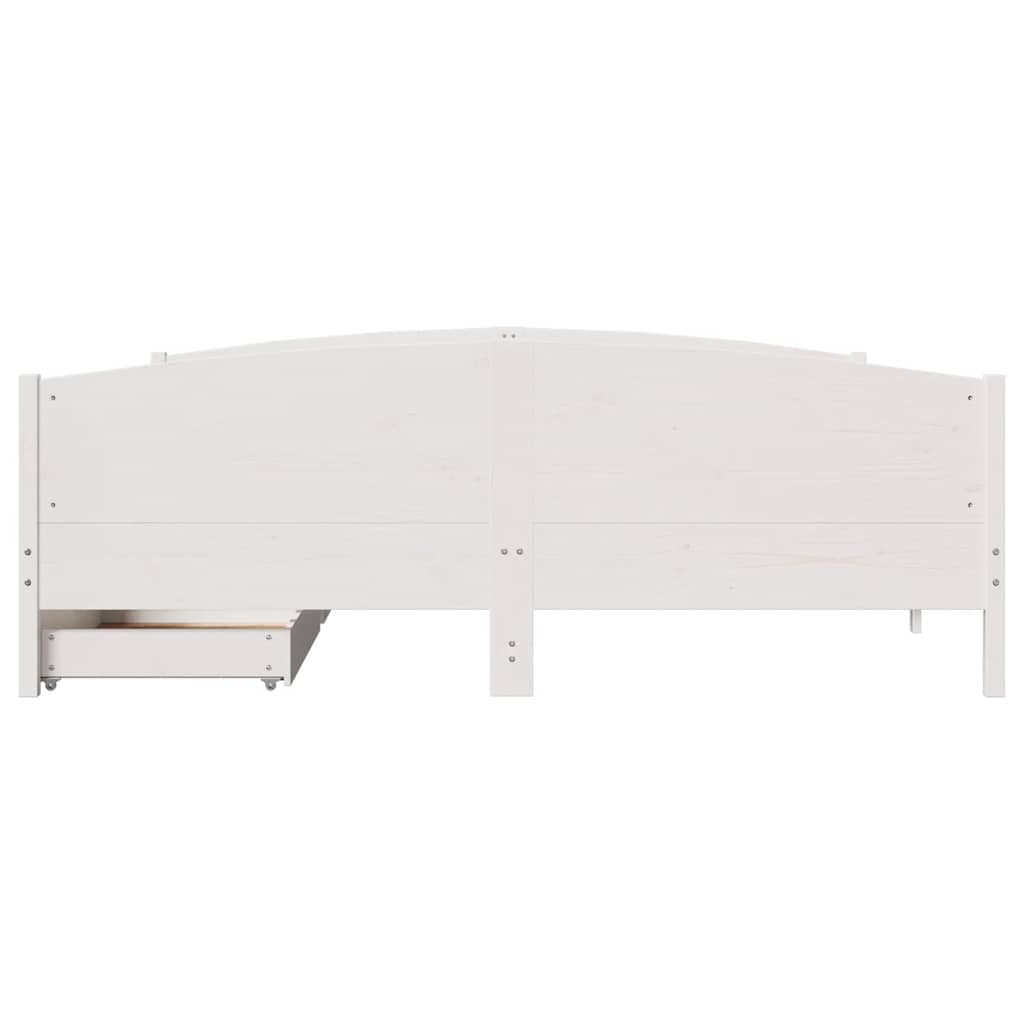 vidaXL Bed Frame without Mattress White 180x200 cm Super King Solid Wood Pine 4
