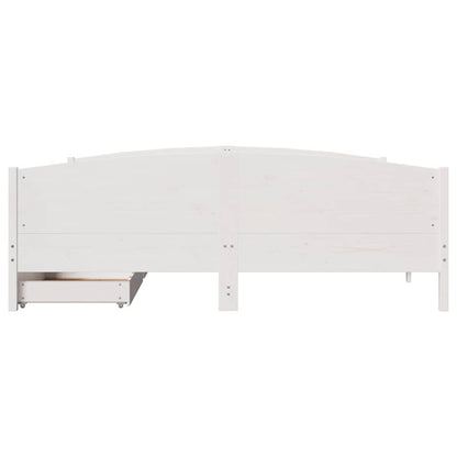 vidaXL Bed Frame without Mattress White 180x200 cm Super King Solid Wood Pine 4