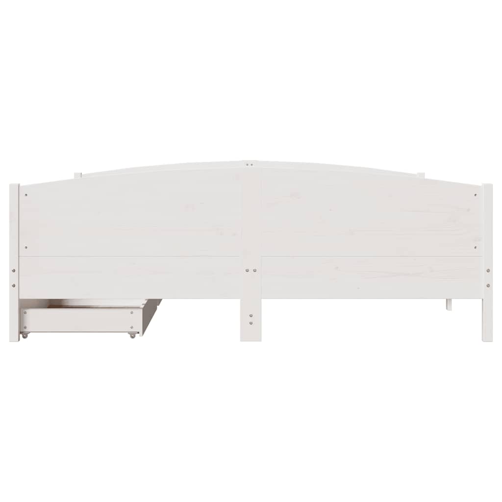 vidaXL Bed Frame without Mattress White 160x200 cm Solid Wood Pine 4