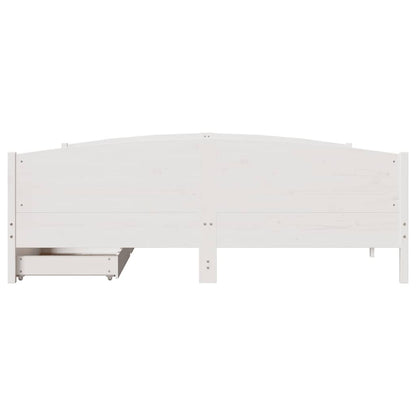 vidaXL Bed Frame without Mattress White 160x200 cm Solid Wood Pine 4