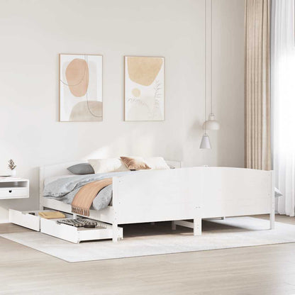 vidaXL Bed Frame without Mattress White 160x200 cm Solid Wood Pine 1