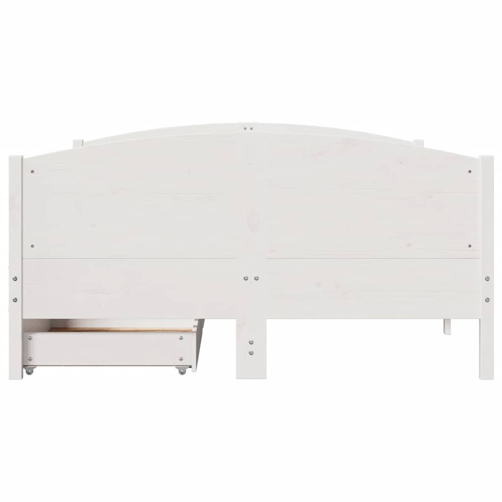 vidaXL Bed Frame without Mattress White 140x200 cm Solid Wood Pine 4