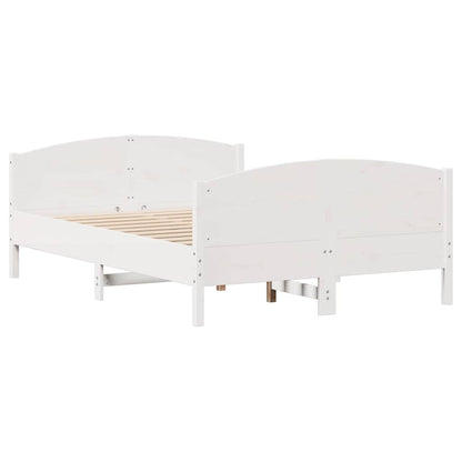 vidaXL Bed Frame without Mattress White 140x200 cm Solid Wood Pine 5