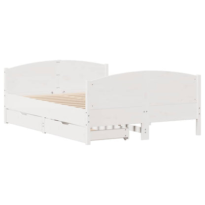 vidaXL Bed Frame without Mattress White 120x200 cm Solid Wood Pine 3