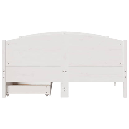 vidaXL Bed Frame without Mattress White 120x200 cm Solid Wood Pine 4