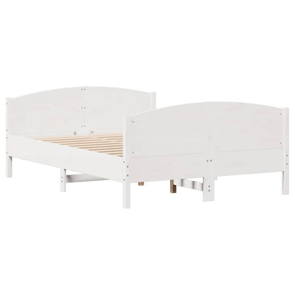 vidaXL Bed Frame without Mattress White 120x200 cm Solid Wood Pine 5