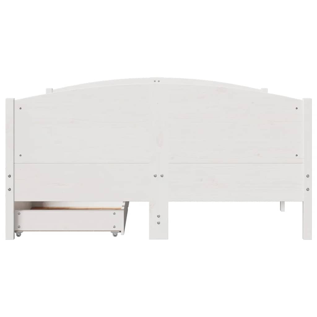 vidaXL Bed Frame without Mattress White 120x190 cm Solid Wood Pine 4