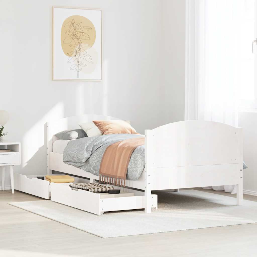 vidaXL Bed Frame without Mattress Solid Wood Pine Length 200 cm