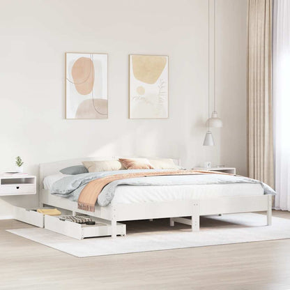 vidaXL Bed Frame without Mattress White 180x200 cm Solid Wood Pine 1