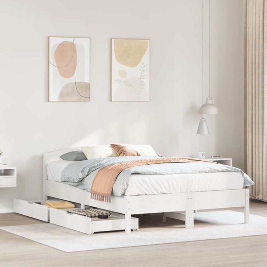 Bed Frame without Mattress Solid Wood Pine Length 200 cm 160 cm