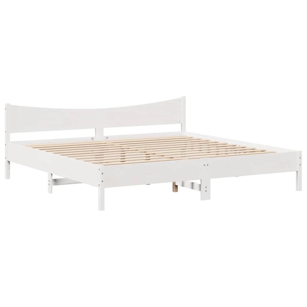 vidaXL Bed Frame with Drawers White 180x200 cm Super King Solid Wood Pine 5