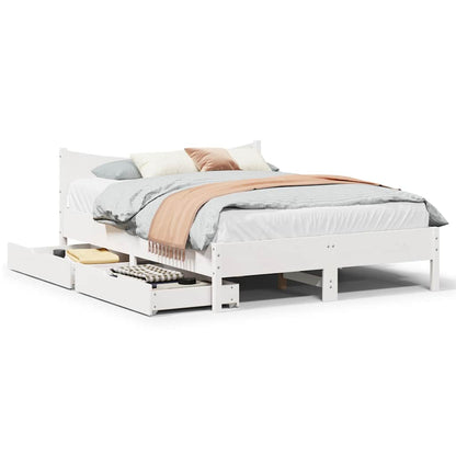 Bed Frame with Drawers Solid Wood Pine 120 cm 200 cm