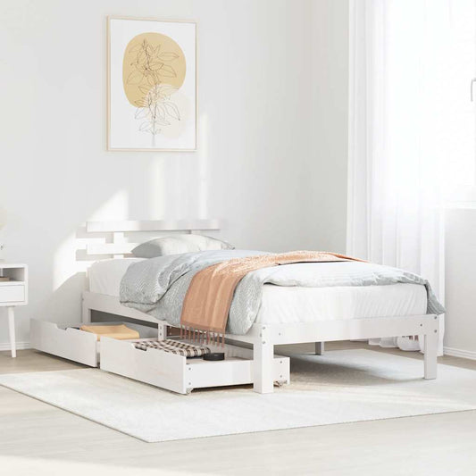 Bed Frame with Drawers without Mattress 90 cm