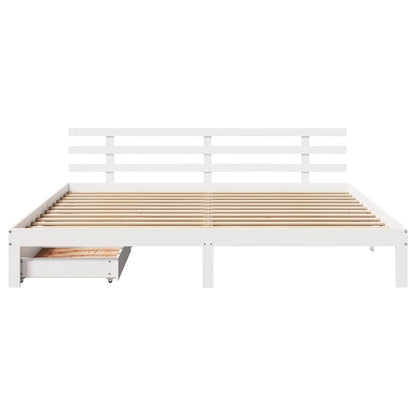vidaXL Bed Frame with Drawers without Mattress White 180x200 cm 4