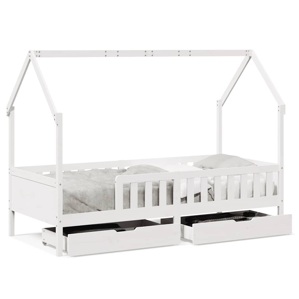 vidaXL Kids Bed Frame with Drawers without Mattress 90x200 cm 2