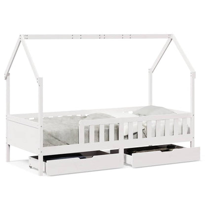 vidaXL Kids Bed Frame with Drawers without Mattress 80x200 cm Solid Wood 2