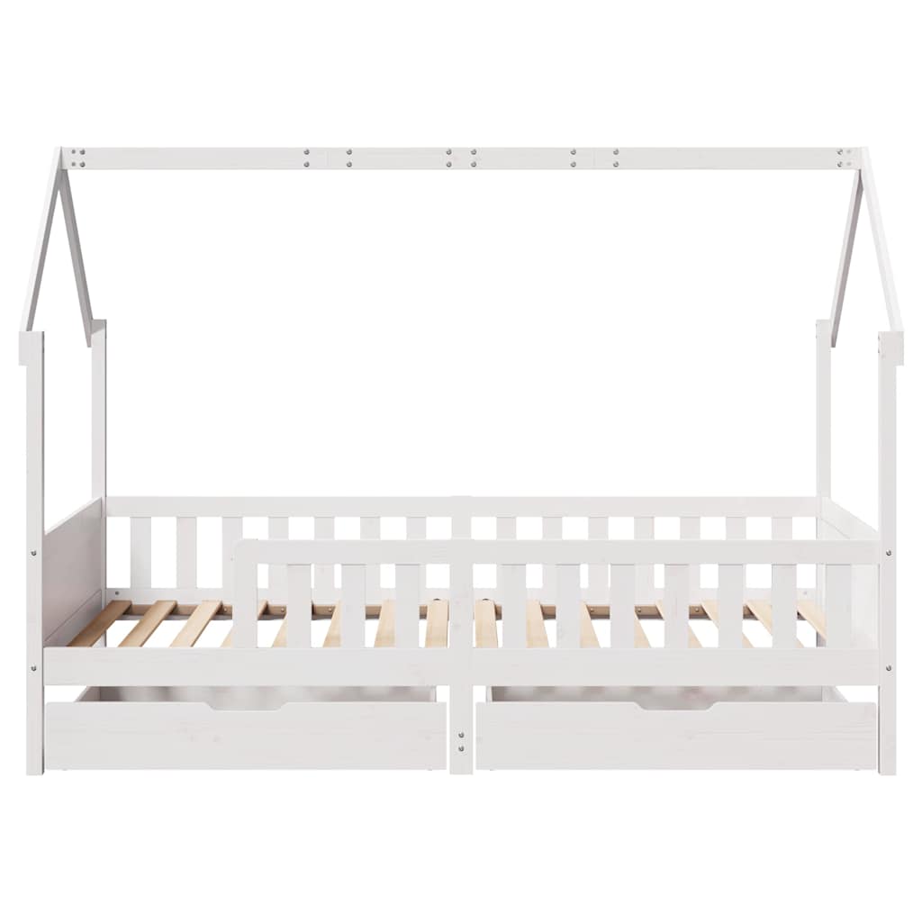 vidaXL Kids Bed Frame with Drawers without Mattress 80x200 cm Solid Wood 4