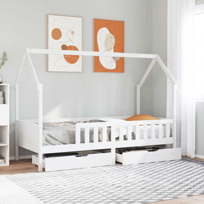 vidaXL Kids Bed Frame with Drawers without Mattress 80x200 cm Solid Wood 1