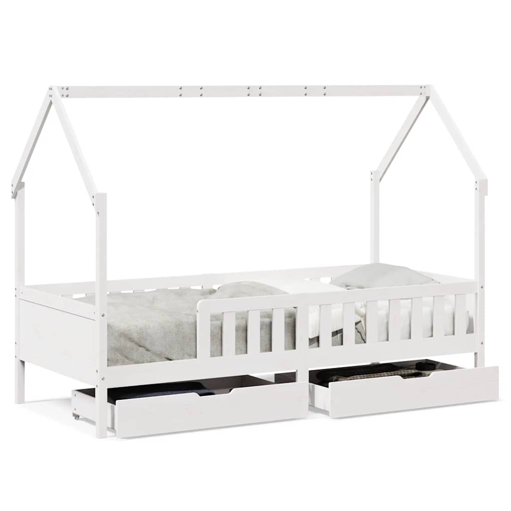vidaXL Kids Bed Frame with Drawers without Mattress 90x190 cm 2