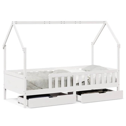vidaXL Kids Bed Frame with Drawers without Mattress 90x190 cm 2