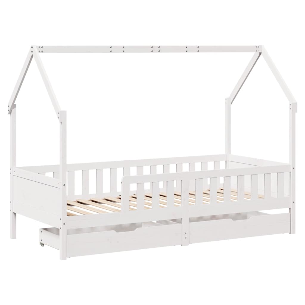 vidaXL Kids Bed Frame with Drawers without Mattress 90x190 cm 3
