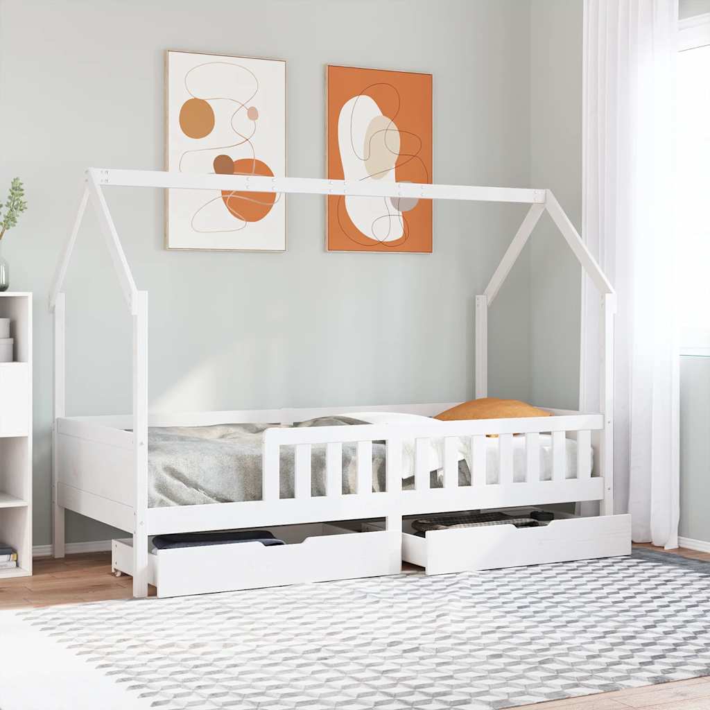 vidaXL Kids Bed Frame with Drawers without Mattress 90x190 cm 1