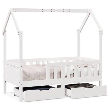 Kids Bed Frame with Drawers without Mattress White 80 cm 160 cm