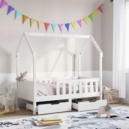 Kids Bed Frame with Drawers without Mattress White 80 cm 160 cm