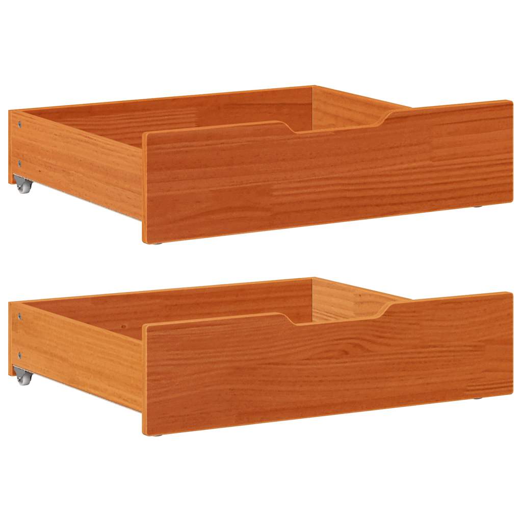 vidaXL Kids Bed Frame with Drawers without Mattress 80x160 cm Solid Wood 6