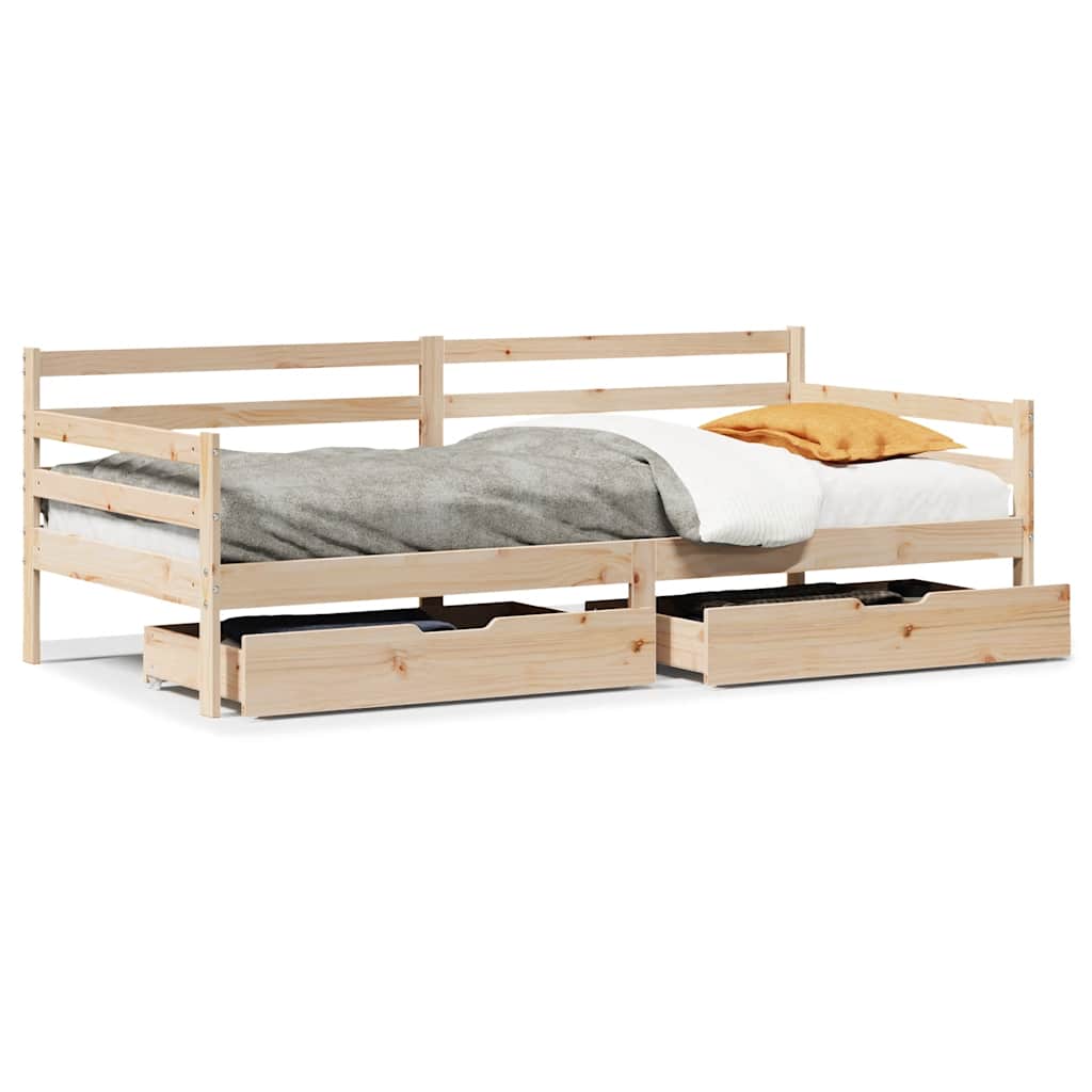 vidaXL Daybed with Drawers without Mattress White 80x200 cm Solid Wood 2