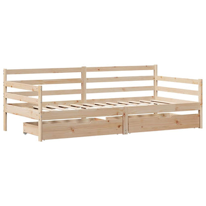 vidaXL Daybed with Drawers without Mattress White 80x200 cm Solid Wood 3