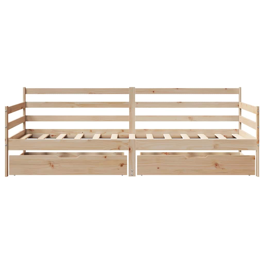 vidaXL Daybed with Drawers without Mattress White 80x200 cm Solid Wood 4