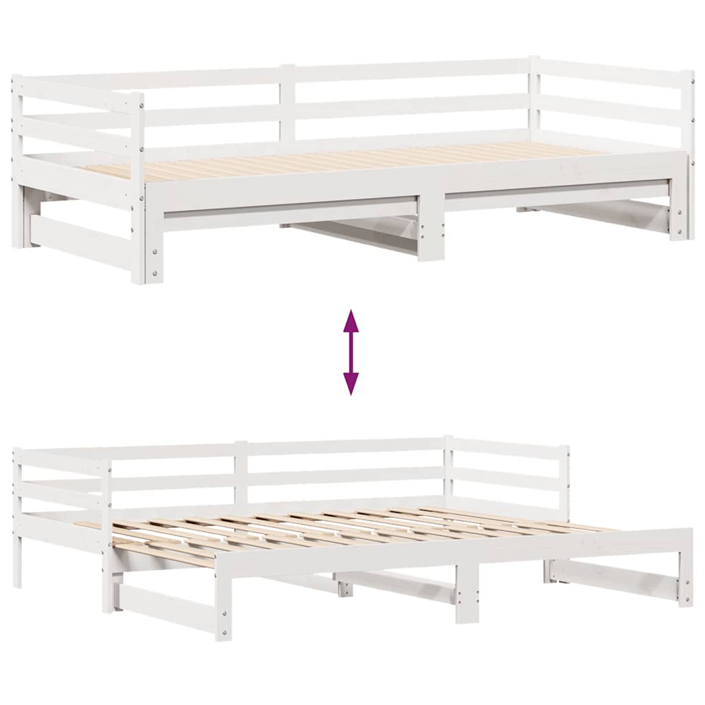 vidaXL Daybed with Drawers without Mattress White 90x200 cm Solid Wood 4