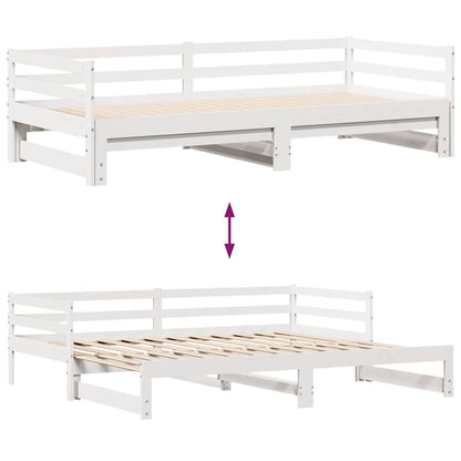 vidaXL Daybed with Drawers without Mattress White 90x200 cm Solid Wood 4