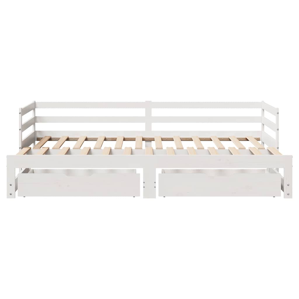 vidaXL Daybed with Drawers without Mattress White 90x200 cm Solid Wood 6