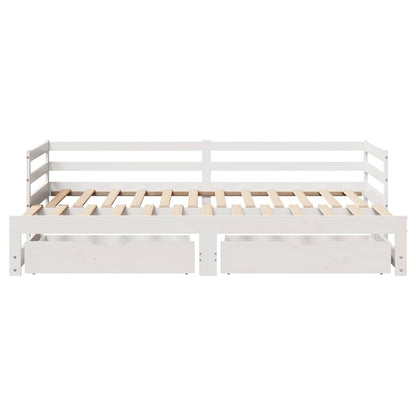 vidaXL Daybed with Drawers without Mattress White 90x200 cm Solid Wood 6