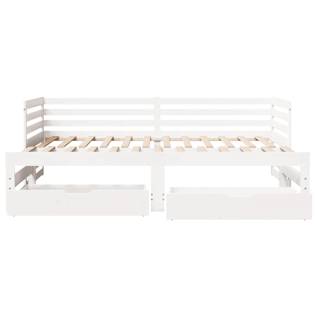 vidaXL Daybed with Drawers without Mattress White 90x200 cm Solid Wood 4