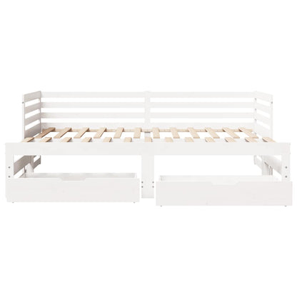 vidaXL Daybed with Drawers without Mattress White 90x200 cm Solid Wood 4