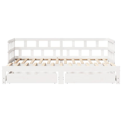 vidaXL Daybed with Trundle and Drawers without Mattress White 80x200 cm 4
