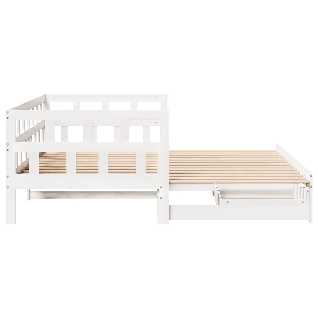 vidaXL Daybed with Trundle and Drawers without Mattress White 80x200 cm 6