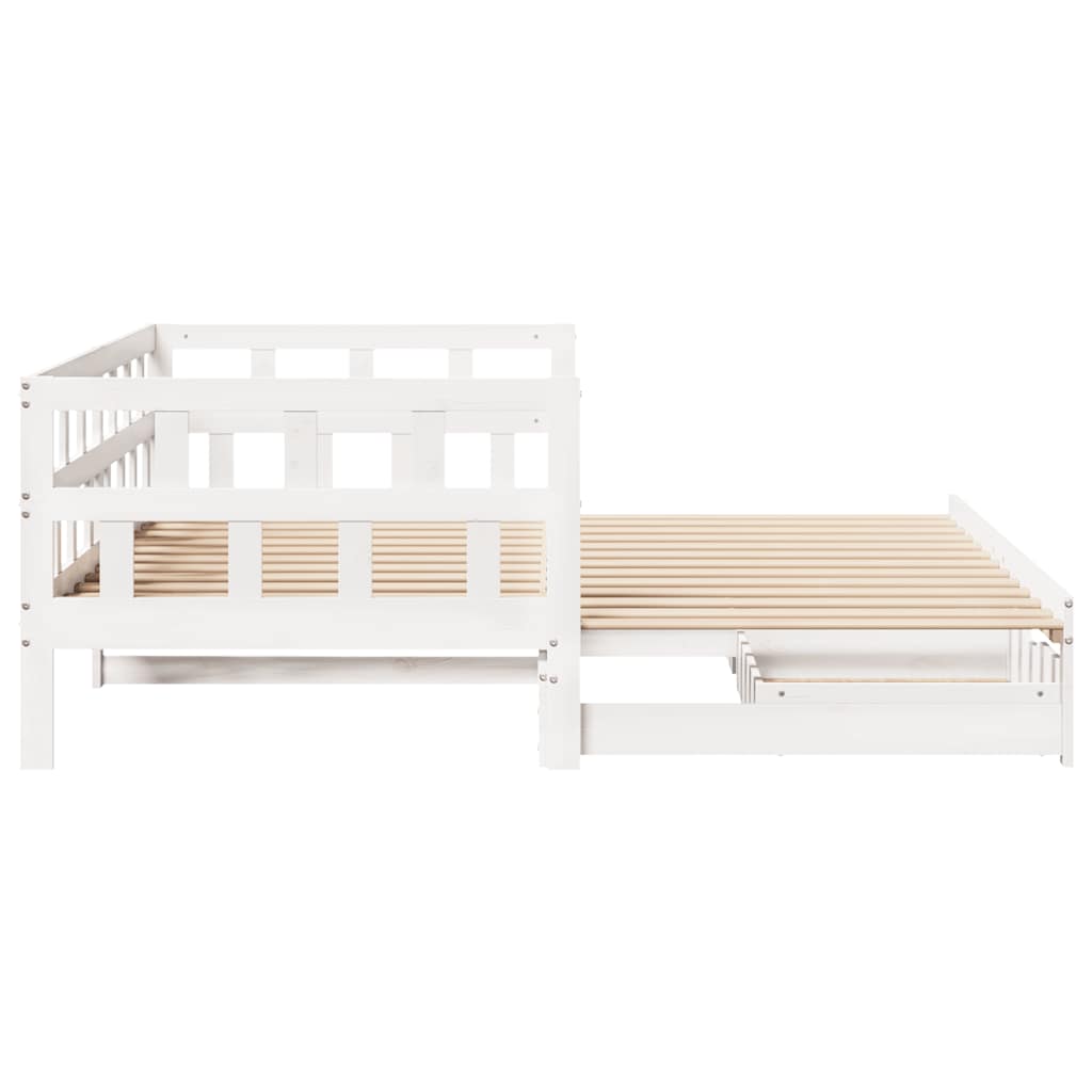 vidaXL Daybed with Trundle and Drawers without Mattress White 90x200 cm 6