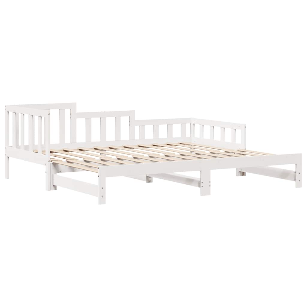 vidaXL Daybed with Trundle and Drawers without Mattress White 90x190cm 5
