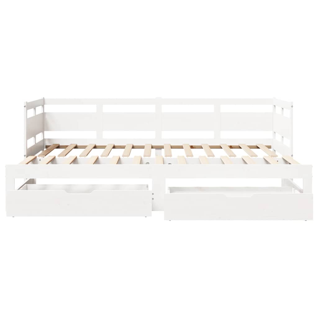 vidaXL Daybed with Trundle and Drawers without Mattress White 80x200 cm 4